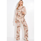 Desert Cowgirl Print Tan Hoodie Loungewear Set